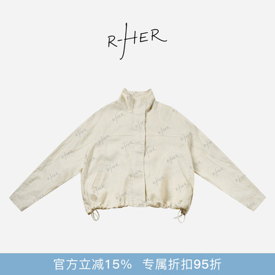 RHER STUDIO 100%亚麻春夏宽松立领时尚百搭休闲夹克外套W0001