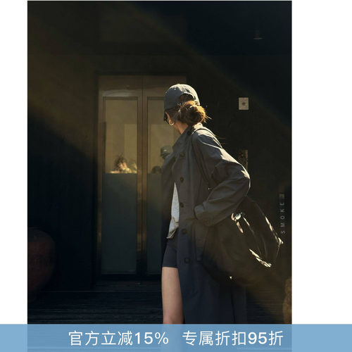 R-HER“晚风信笺”春秋时尚休闲百搭宽松立领插肩袖长款风衣FW051