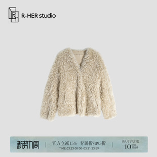 秋冬设计师款 乱世佳人 羊毛皮一体气质轻奢皮草大衣PF267 HER