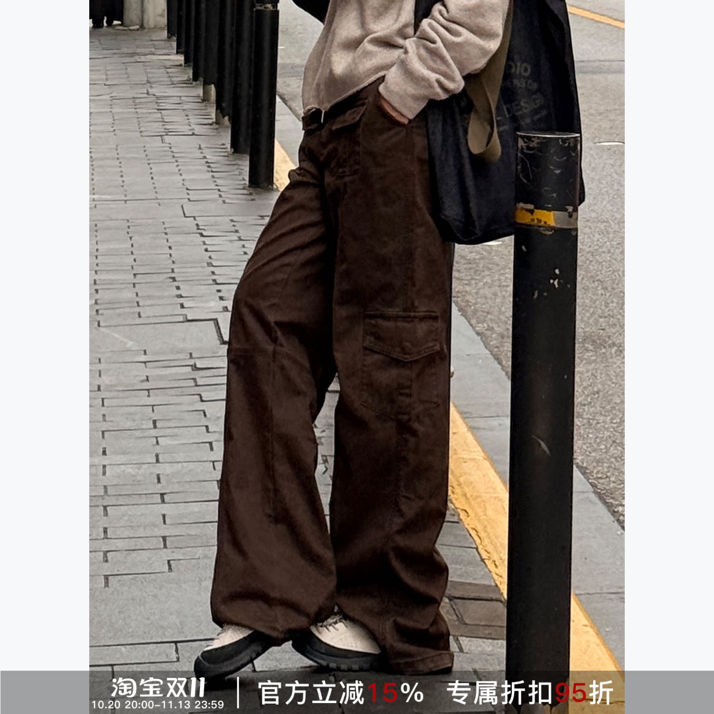 RHER STUDIO【松弛原宿】100棉工装裤直筒宽松显瘦休闲长裤K3037