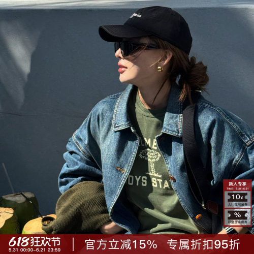 R-HER“水洗字母”美式复古休闲短袖圆领水洗字母纯棉时尚T恤