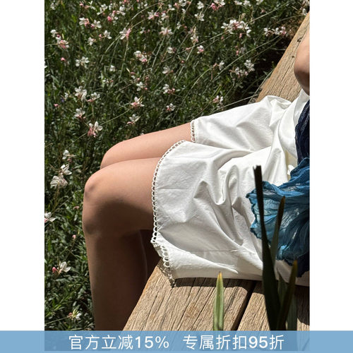 RHER STUDIO“花边短裤”夏季新款高腰显瘦百搭宽松休闲短裤KK120