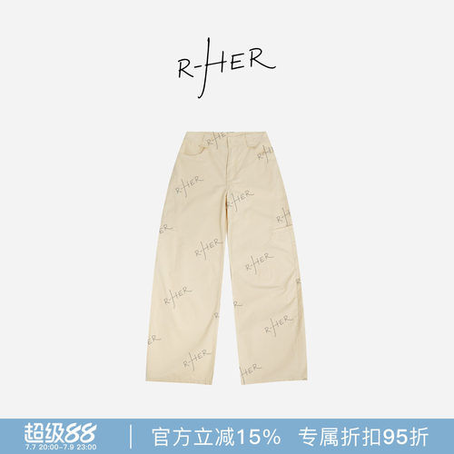 RHER STUDIO“100棉工装裤”美式宽松显瘦百搭通勤直筒阔腿裤K247