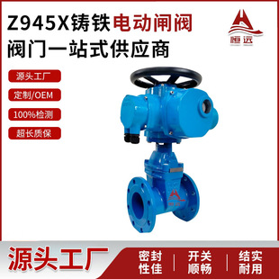 恒亚科技生产电动闸阀 Z945X铸铁电动闸阀法兰软密封电动闸阀量大