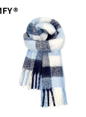 cmfy围巾复古学生情侣款保暖流苏格子2025新冬韩系氛围感披肩加厚