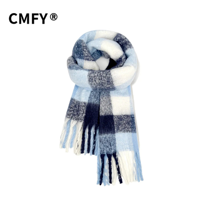 cmfy围巾保暖流苏格子韩系氛围感