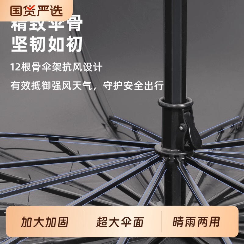 超大号雨伞防风加大加厚加固男士三人伞晴雨两用折叠遮阳伞女自动