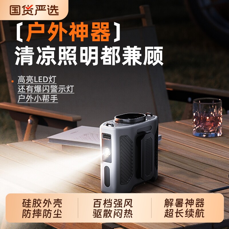 挂腰风扇夏天降温神器户外工地工人专用移动随身携带小型电风扇制冷空调衣服夹腰间大风力便携式超长续航夏日图片