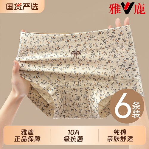 雅鹿内裤女士纯棉抗菌
