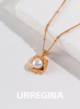 URREGINA新款银珍珠吊坠项链