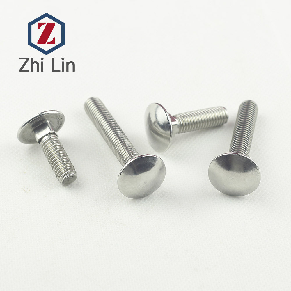 M10 不锈钢201马车螺栓 半圆头方劲螺丝 货架螺丝 GB12 DIN603
