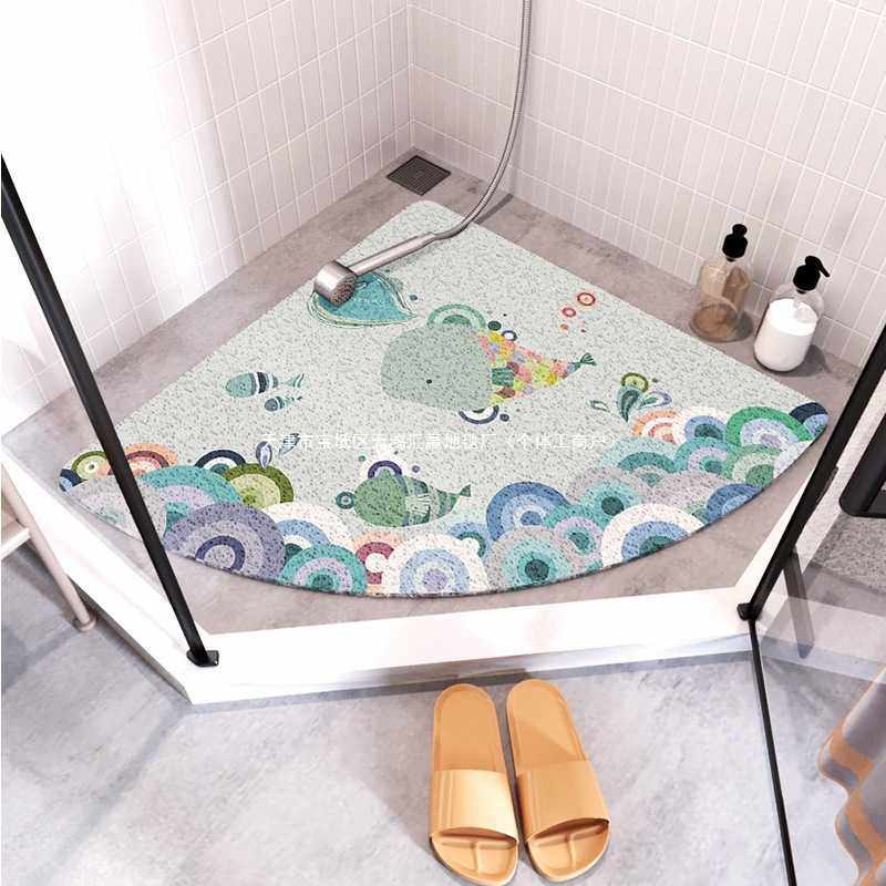 扇形浴室防滑垫淋浴房家用排水脚垫洗澡间弧形卫生间镂空地垫卡通,居家布艺,家用脚垫,淘宝优惠券,粉丝福利购,淘宝优惠卷