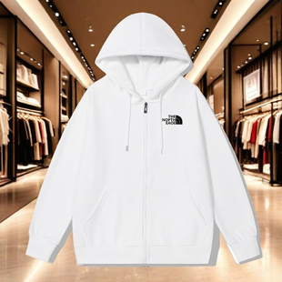 奥特莱斯2025秋冬季重磅刺绣卫衣男宽松加绒加厚连帽开衫运动外套