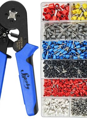 Sopoby 套圈压接工具套件 AWG 28-8 自调节套圈压接器套件,带 120