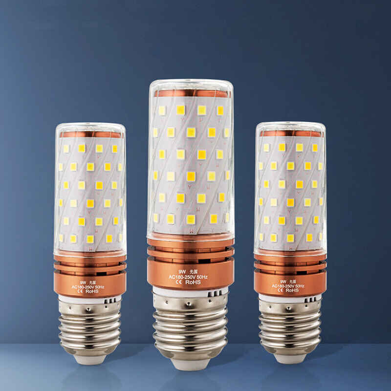 led灯泡节能灯E14小螺口E27玉米灯照明家用超亮吊灯光源三色变光