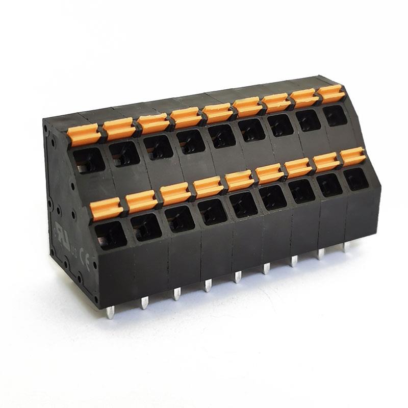 KFM736H-5.0mm 双层按压式PCB接线端子黑色高低位接线M736 弹簧式