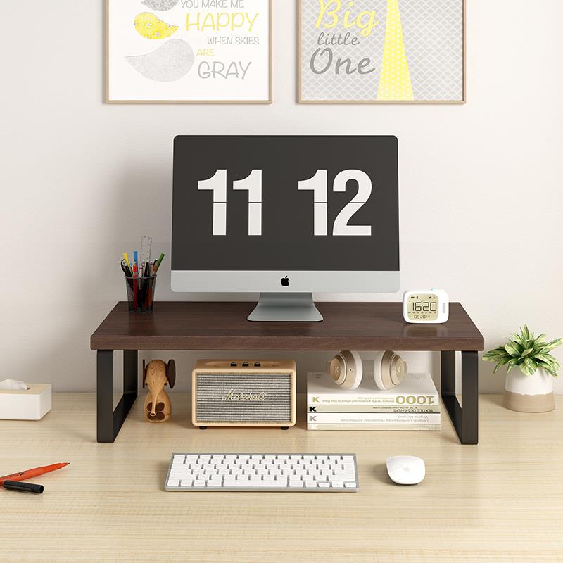 收纳办公桌面增高架单层收纳显示频增高置物台式笔记本加宽增高架