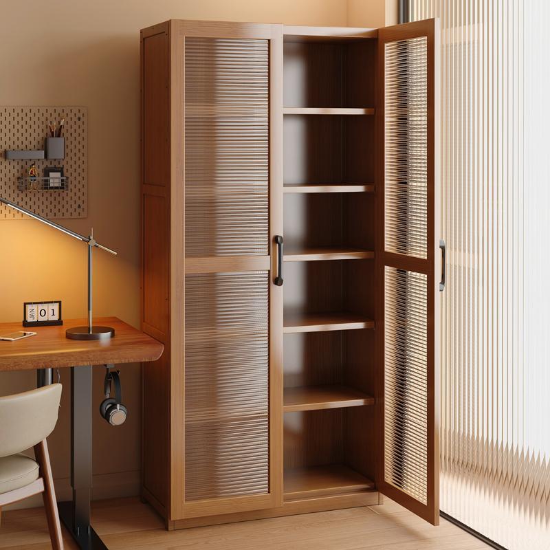 书架置物架落地书柜简易客厅一体靠墙窄缝柜带门防尘收纳储物柜子