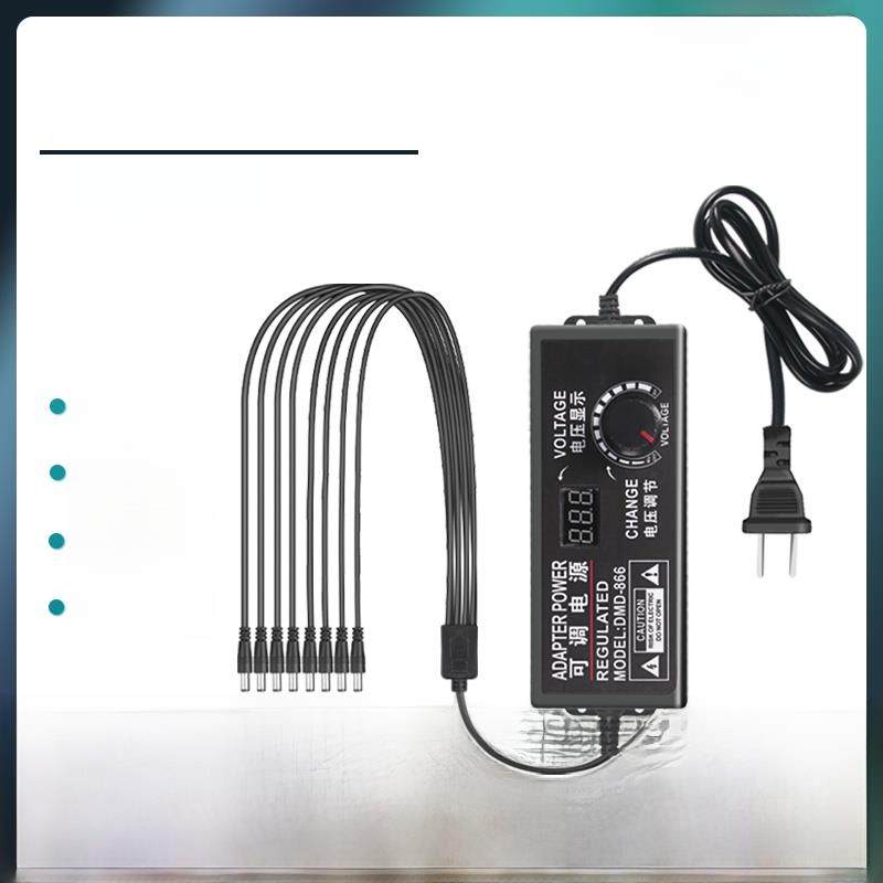 3-12V带显示屏可调压5A8A10A直流电源适配器无极调速调光1拖81拖5