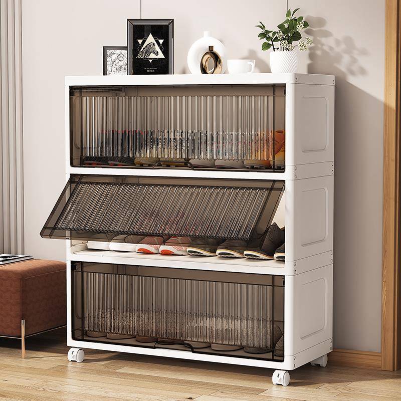 鞋柜家用门口简易防尘鞋架室内可移动置物架塑料翻盖鞋子收纳柜子