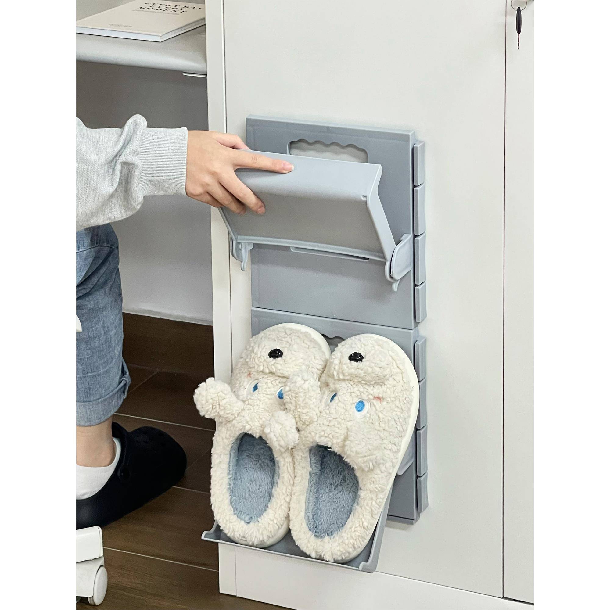 壁挂式鞋架学生宿舍门口简易鞋子小型收纳架门后多层经济型置物架