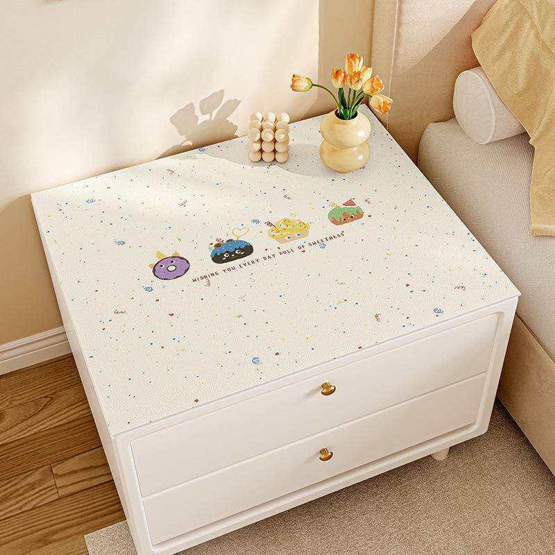町芙缇 床头柜垫子现代卡通防水防油皮革桌垫防尘盖布书桌桌面