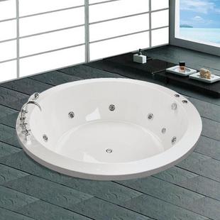 双人大瀑布情侣趣冲浪按摩智能恒温小户型家用浴池浴缸 圆形嵌入式