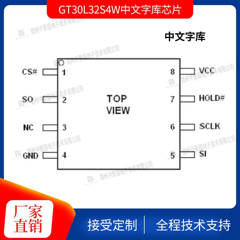 中文字库芯片GT30L32S4W点阵字库模块显示屏专用字库芯片