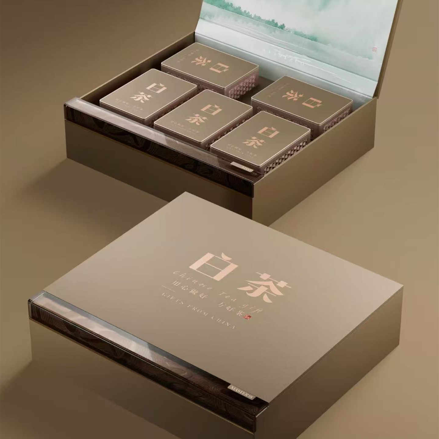 高档新款茶叶包装盒空礼盒安吉白茶天目湖白茶半斤装通用空礼盒图片