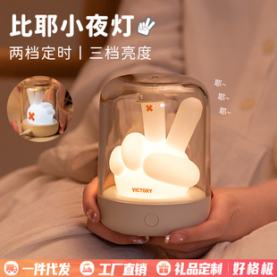 手指小夜灯 跨境新款 USB床头摆件氛围夜灯创意儿童生日礼物小夜灯