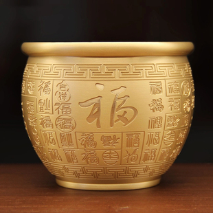 师傅推荐《特大号百福缸》15cm18cm20cm加大加厚冰箱客厅黄铜米缸