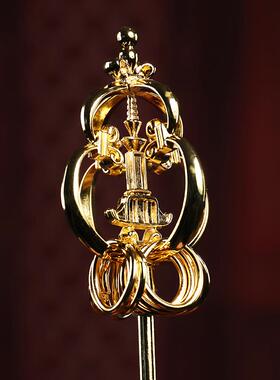 铜禅杖配件地藏王菩萨法杖佛像手持锡杖地藏法器小饰品摆件