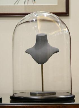 玻璃盖透明展示盖圆形珠宝防尘盖家居装饰荣耀人物装饰永恒花盖