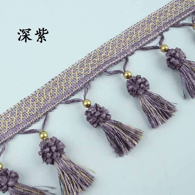 柯桥窗帘花边 厂家直销  家纺辅料 手工吊穗 冰箱巾铜珠草莓