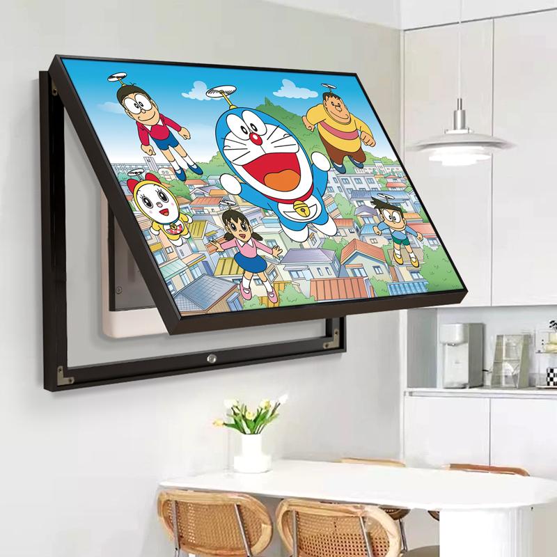 哆啦A梦电表箱动漫装饰画客厅电闸盒免打孔遮挡挂画配电箱壁画