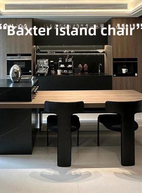 巴克斯特无障碍豪华岛餐椅家庭设计师黑色高端靠背椅子意大利Norm