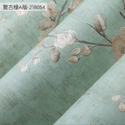 立体加厚家用精压无纺布自粘墙纸中式美式复古卧室宿舍自粘壁纸