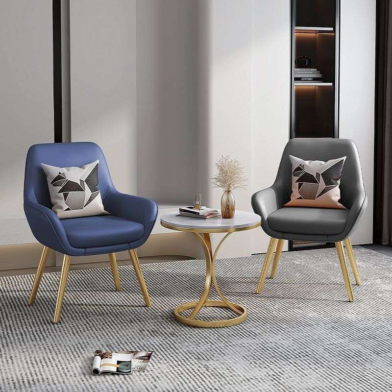 阳台休闲桌椅三件套休闲区布置网红轻奢单人沙发椅岩板轻奢茶几