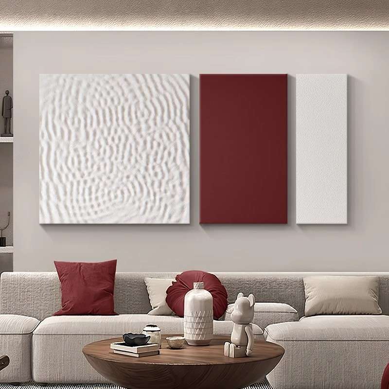 创意立体几何木雕壁画高档撞色玄关柜装饰画室内入户门正对墙挂画图片