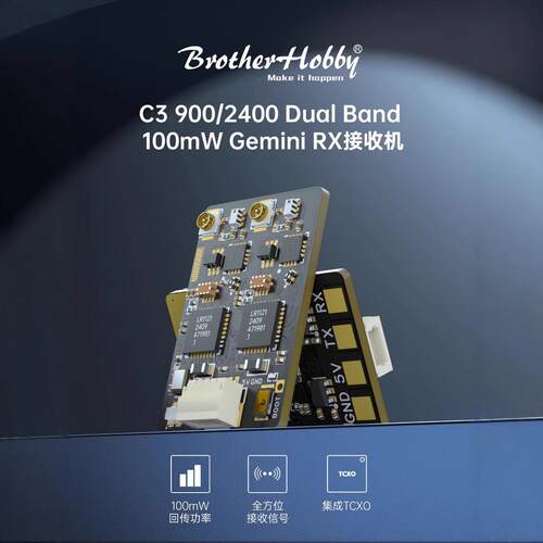 C3 900/2400 Dual Band 100mW Gemn RX分集接收机