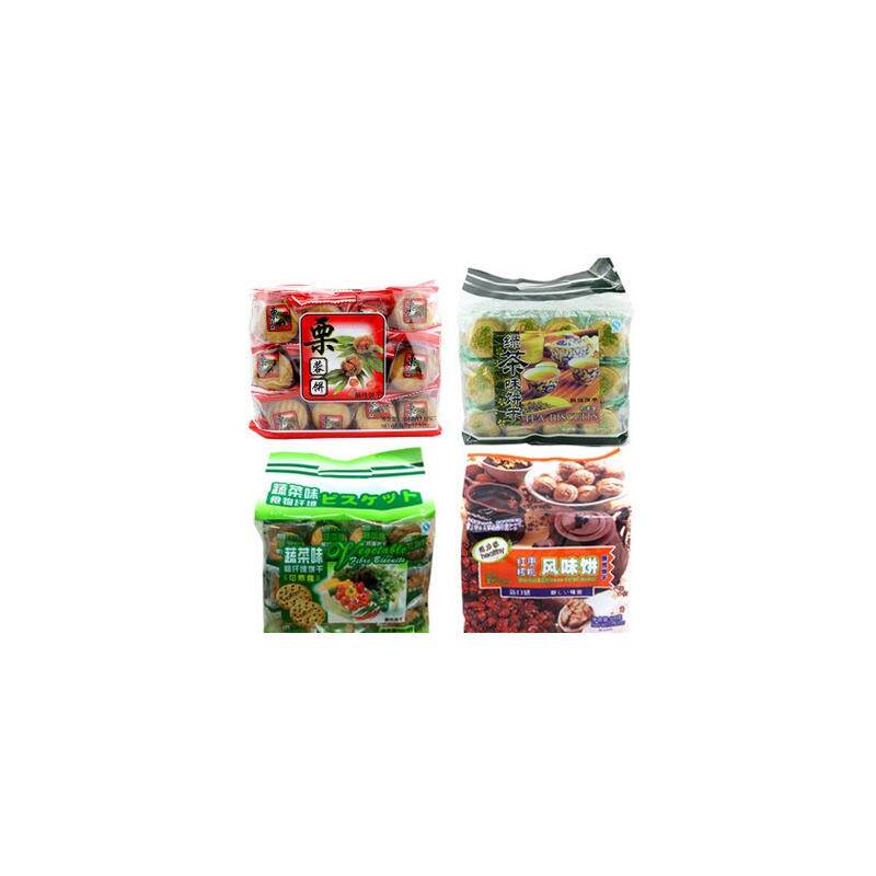 新日期栗蓉饼干500g*4袋酥性代餐板栗饼早餐海苔小包装抹茶休