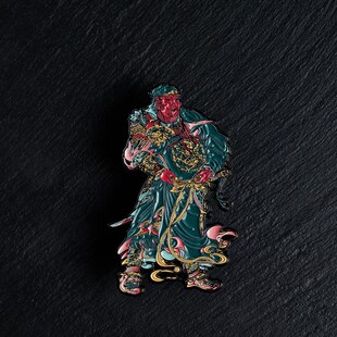 毗卢寺壁画冰箱贴金属徽章装 关公 饰品