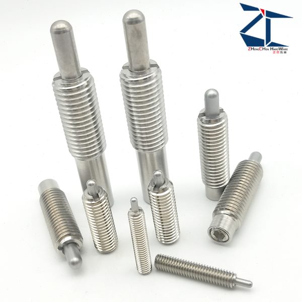 PJLSW12-10不锈钢弹簧柱塞 超轻载分度销顶丝缓冲器（ZC201-4-1H)