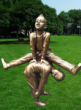 玻璃钢铸铜民俗文化小品