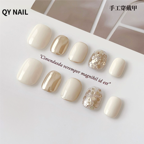 美甲穿戴甲纯手工新款显白爆款