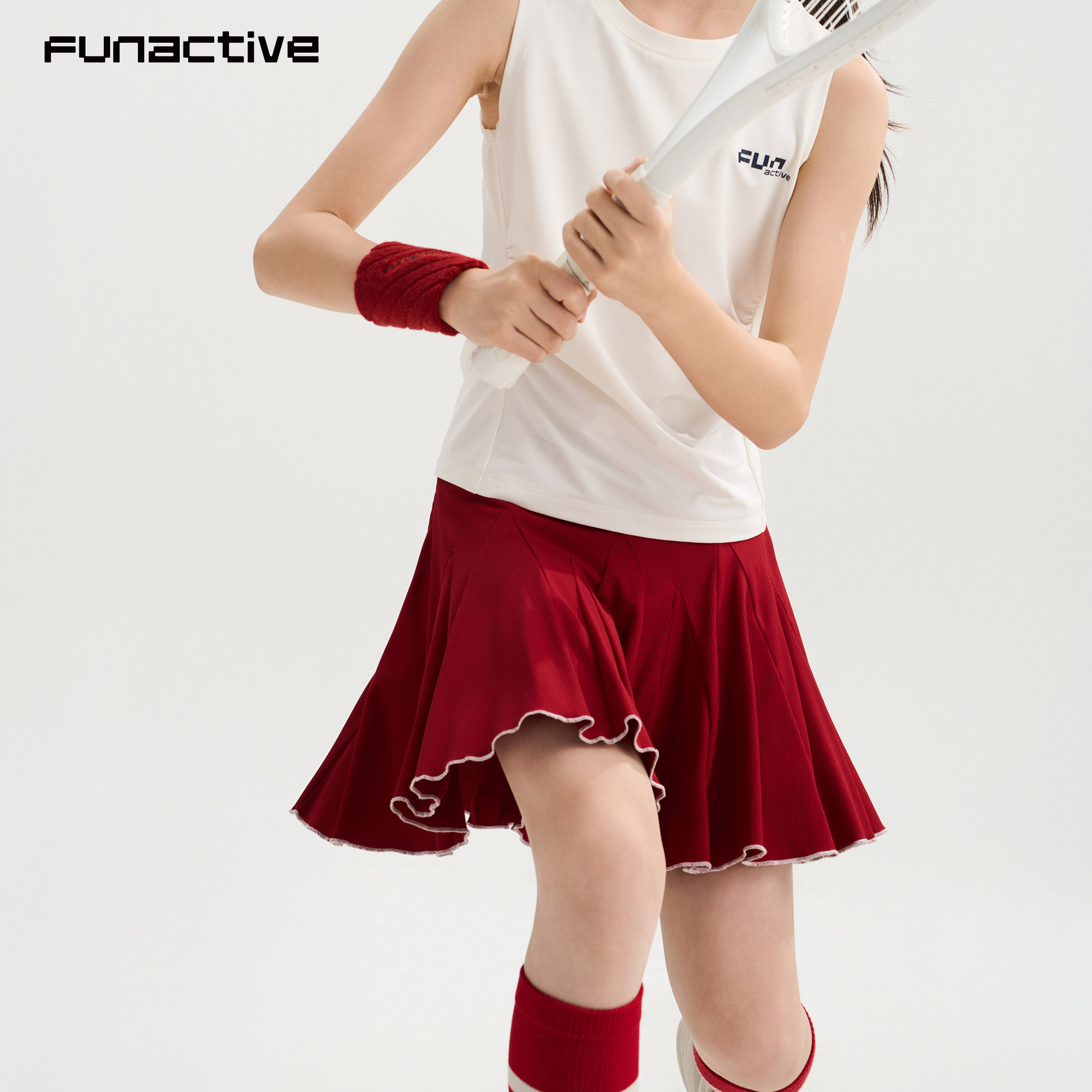 funactive女童运动速干网球裙图片