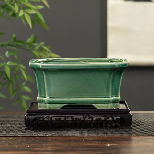 带底座长方陶瓷长方形金弹子花盆