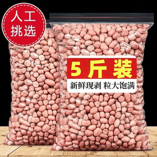 【热卖5斤】优质花生米新鲜生花生米新货生吃无壳大颗粒白沙花生