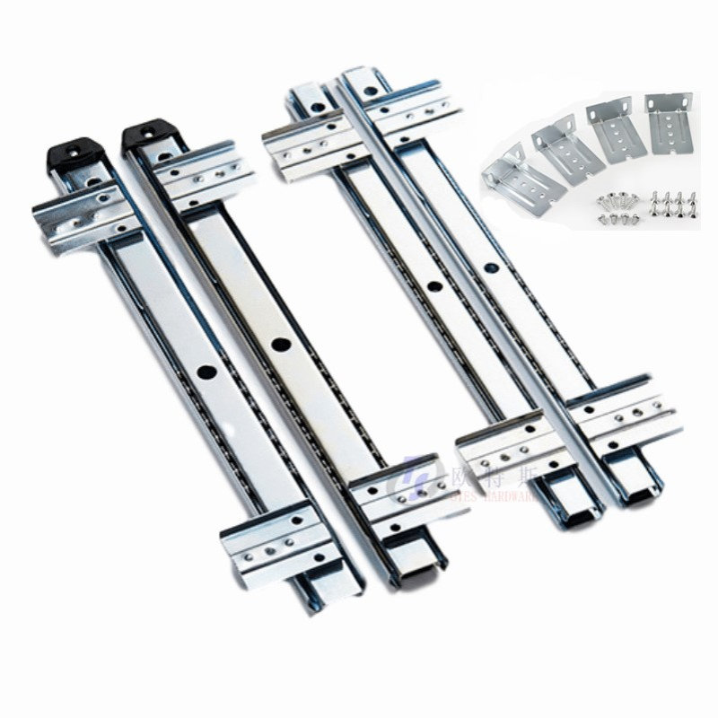 键盘轨道办公台电脑桌滑轨橱柜抽屉缓冲三节导轨普通阻尼缓冲静音