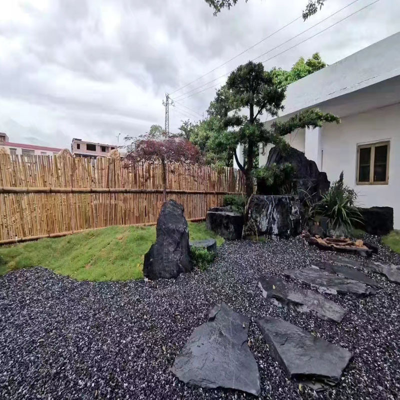 黑石米黑色小石子庭院造景用深灰色砾石园林铺路黑石子水洗石现货